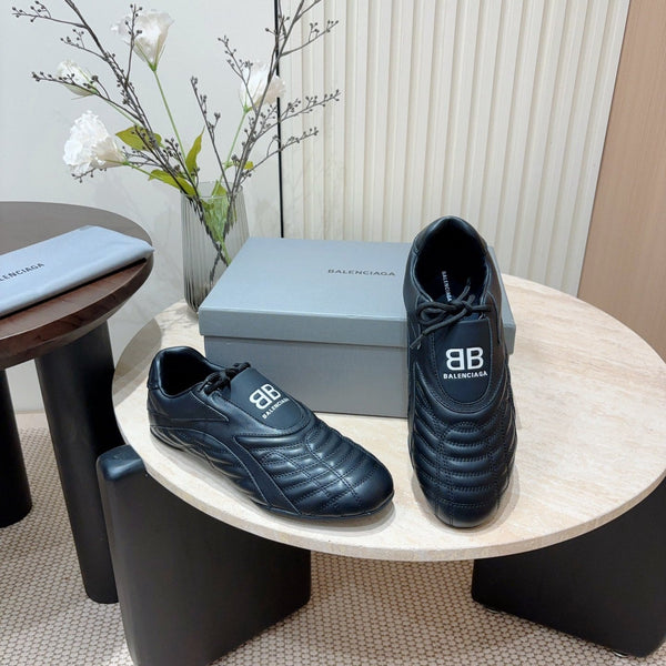 SOCCER SNEAKER IN BLACK QUILTED LAMBSKIN