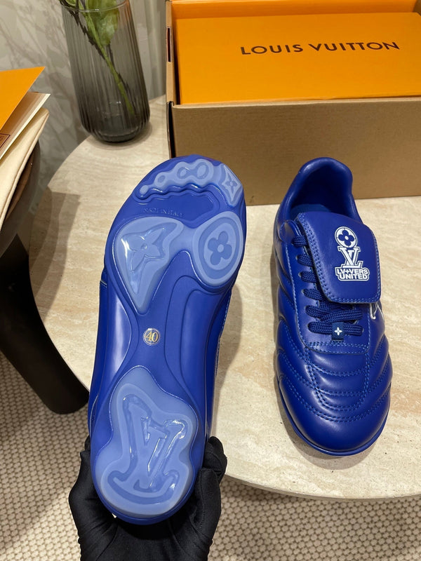 FOOTPRINT SOCCER SNEAKER IN COBALT BLUE CALFSKIN