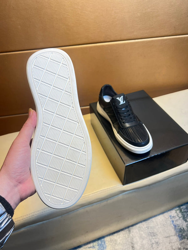 SNEAKERS LV IN VITELLO NERO E CAMOSCIO