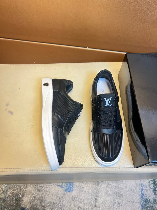 SNEAKERS LV IN VITELLO NERO E CAMOSCIO