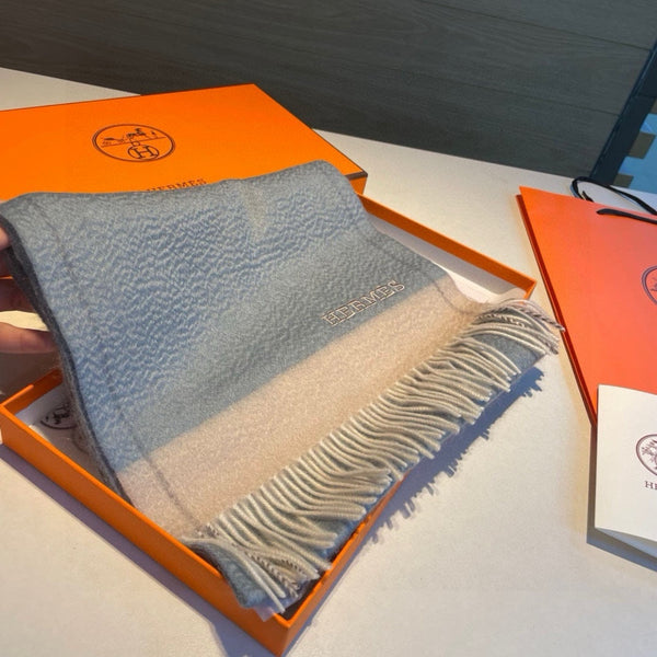 Scarf 180 CM In Light Blue Mix Beige Cashmere 353262