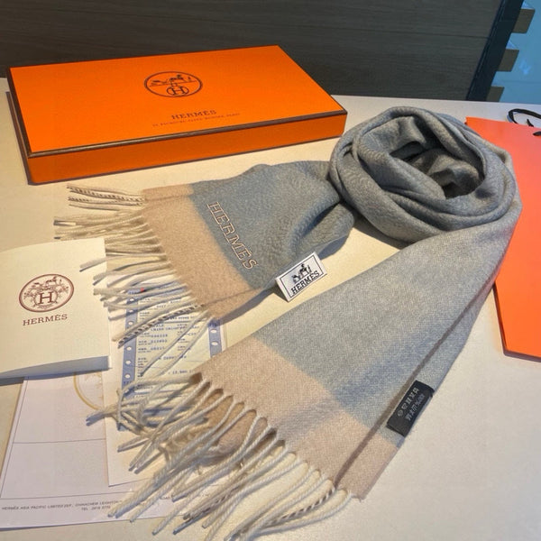 Scarf 180 CM In Light Blue Mix Beige Cashmere 353262