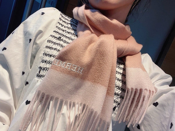 SCARF 180 CM IN PEACHY PINK CASHMERE 366047