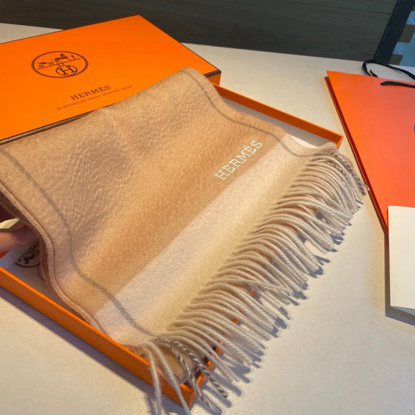 SCARF 180 CM IN CAMEL BEIGE MIX WHITE CASHMERE 366048