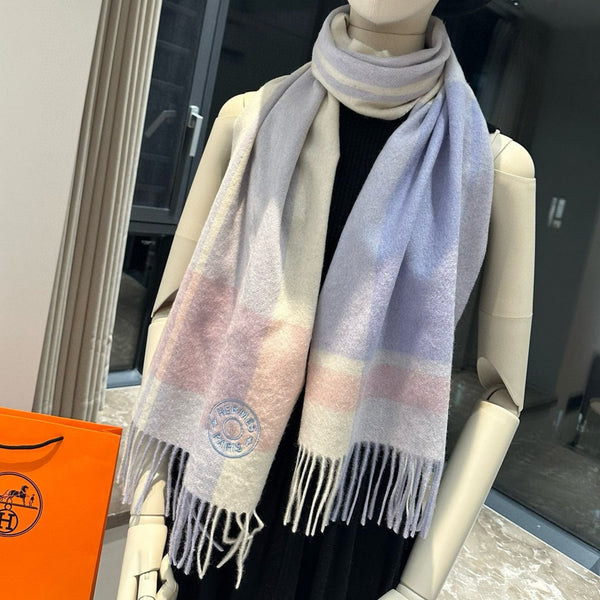 Scarf 180 CM In Light Blue Mix White Light Pink Cashmere 381231