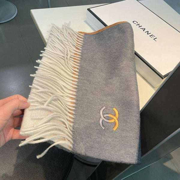 SCIARPA 180 CM IN CASHMERE GRIGIO OMBRA MIX MARRONE RAME 387918