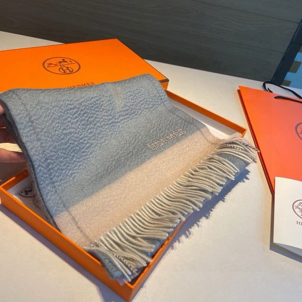 Scarf 180 CM In Grey Blue Mix Beige Cashmere  398204