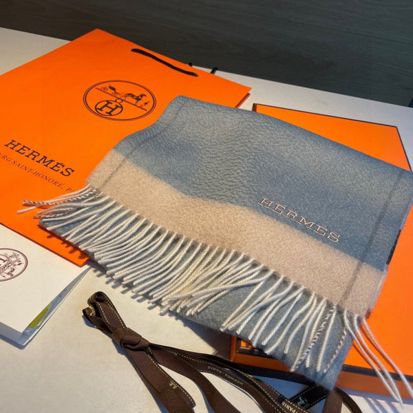 Scarf 180 CM In Grey Blue Mix Beige Cashmere  398204