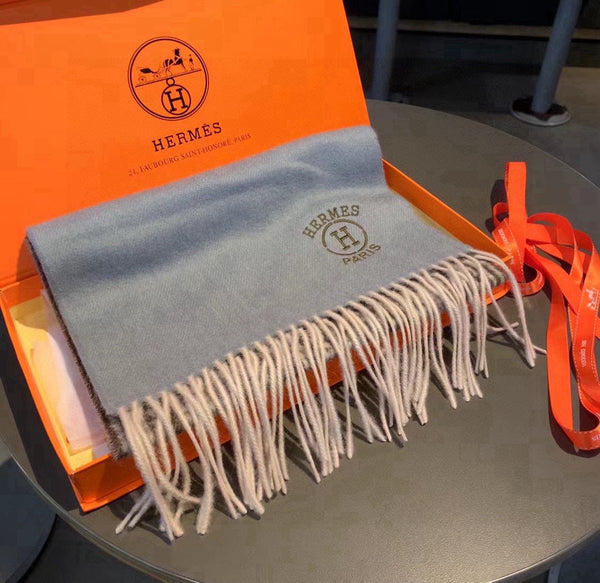 Scarf 180 CM Grey Blue Gradient Brown Caro Cashmere  398222