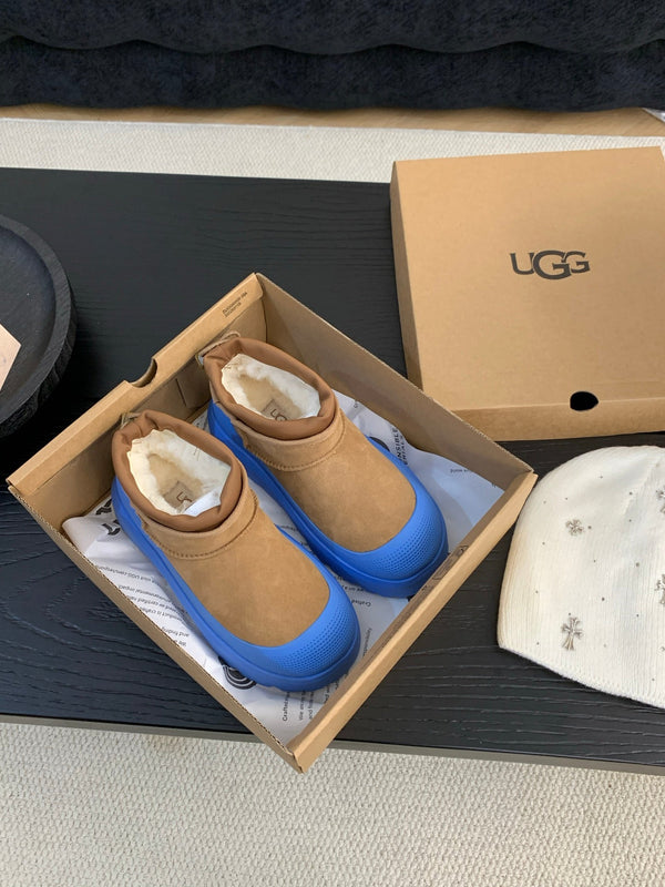 UGG Ultra Mini Ankle Boots Maroon Blue Suede Rubber 512900