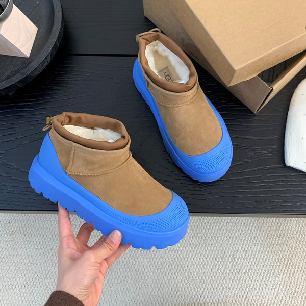 UGG Ultra Mini Ankle Boots Maroon Blue Suede Rubber 512900