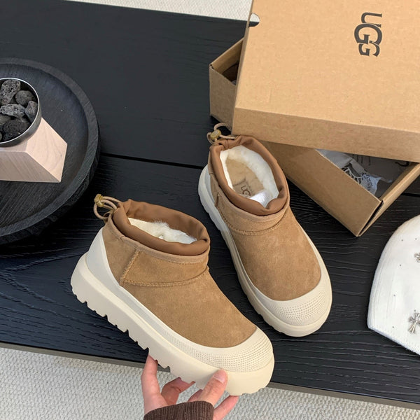 UGG Ultra Mini Ankle Boots Brown Cream Suede Rubber 512897