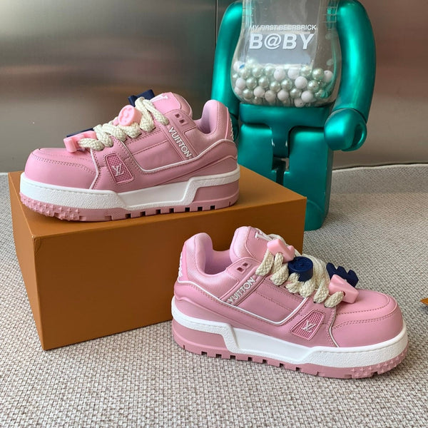 Sneaker Maxi LV Trainer in pelle di vitello rosa