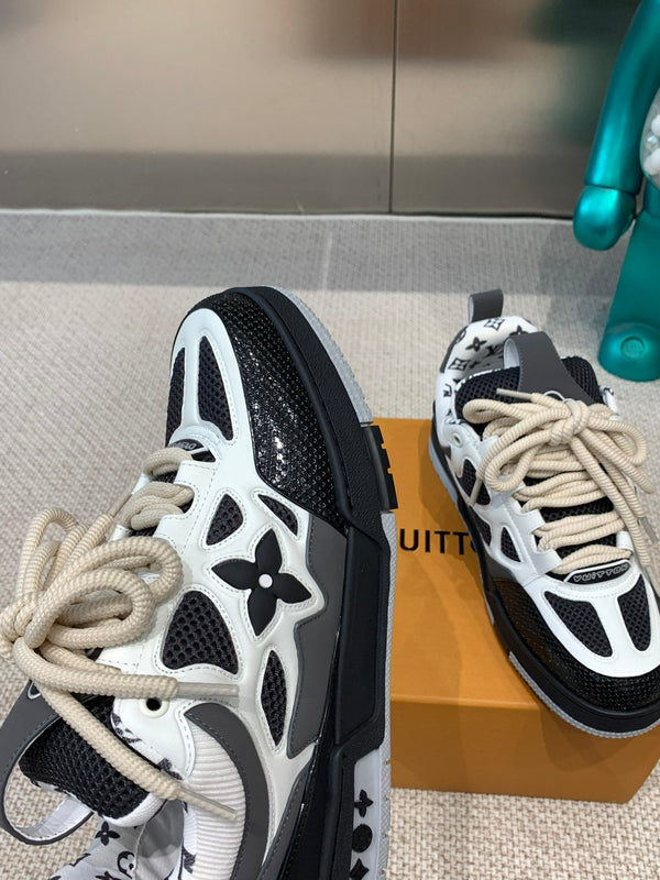 LV Skate Sneaker Nero Mix Bianco Pelle di Vacchetta