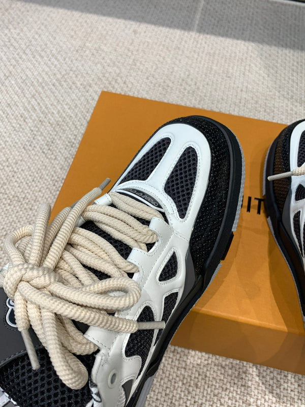 LV Skate Sneaker Nero Mix Bianco Pelle di Vacchetta