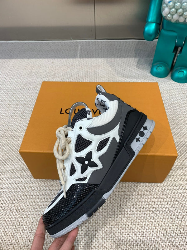 LV Skate Sneaker Nero Mix Bianco Pelle di Vacchetta