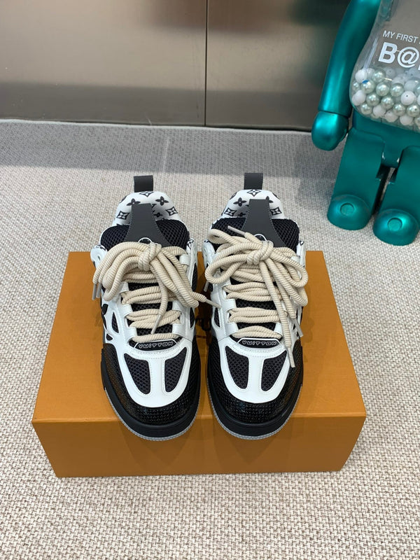 LV Skate Sneaker Nero Mix Bianco Pelle di Vacchetta