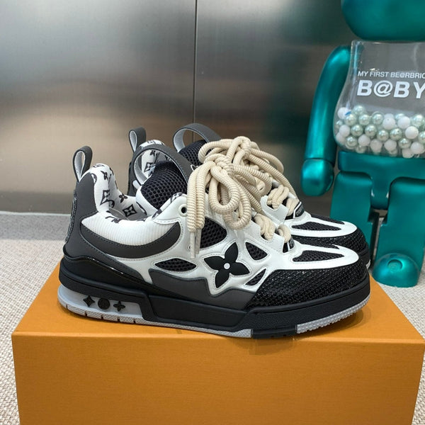 LV Skate Sneaker Nero Mix Bianco Pelle di Vacchetta