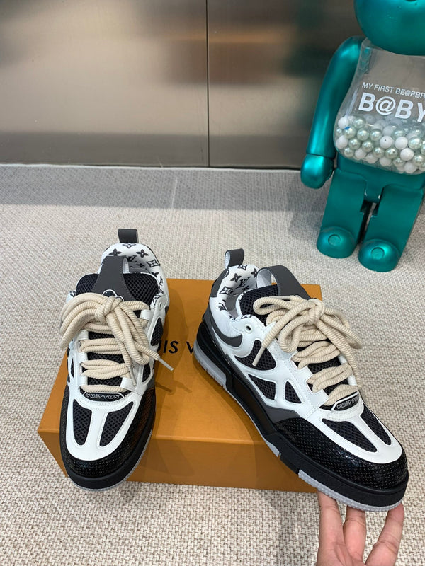 LV Skate Sneaker Nero Mix Bianco Pelle di Vacchetta