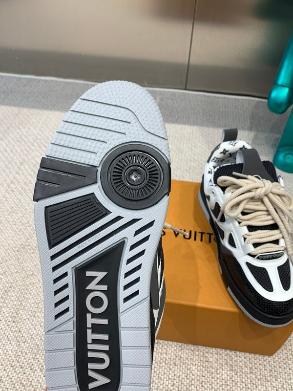 LV Skate Sneaker Nero Mix Bianco Pelle di Vacchetta