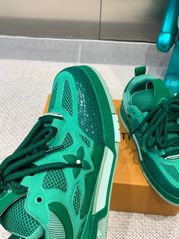 LV Skate Sneaker in pelle di vacchetta verde