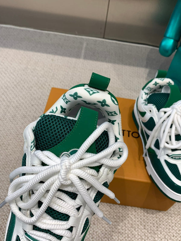 LV Skate Sneaker White Mix Green Cowhide