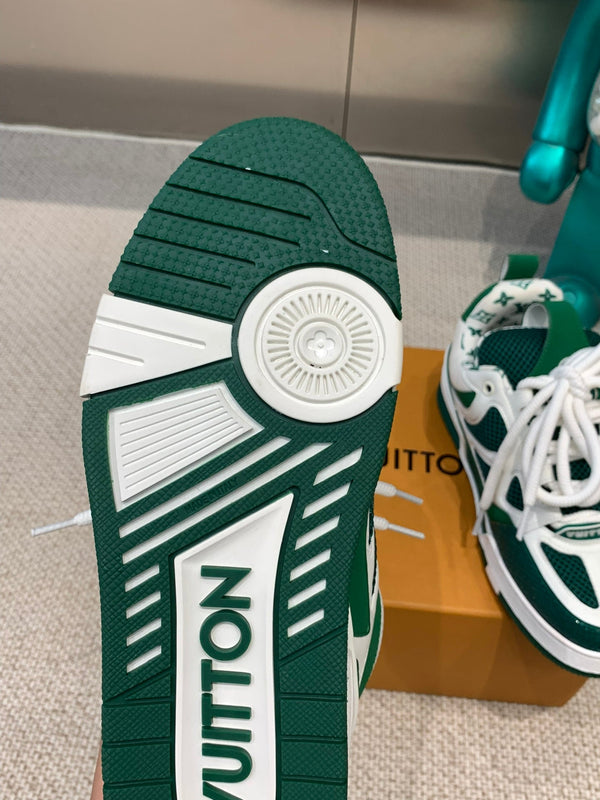LV Skate Sneaker White Mix Green Cowhide