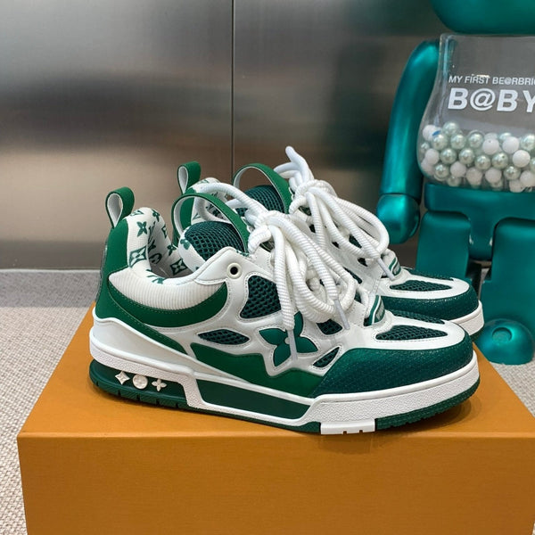 LV Skate Sneaker White Mix Green Cowhide