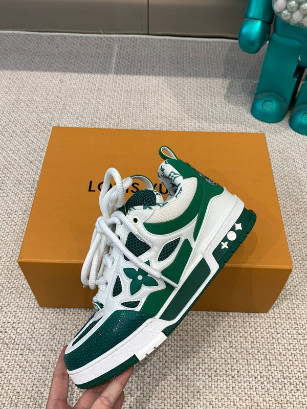 LV Skate Sneaker White Mix Green Cowhide