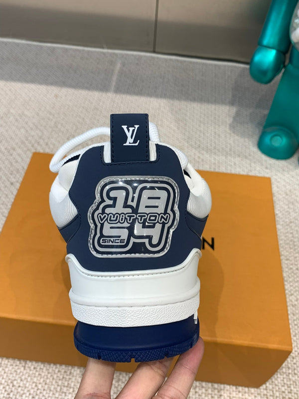 LV Skate Sneaker White Mix Blue Charcoal Cowhide