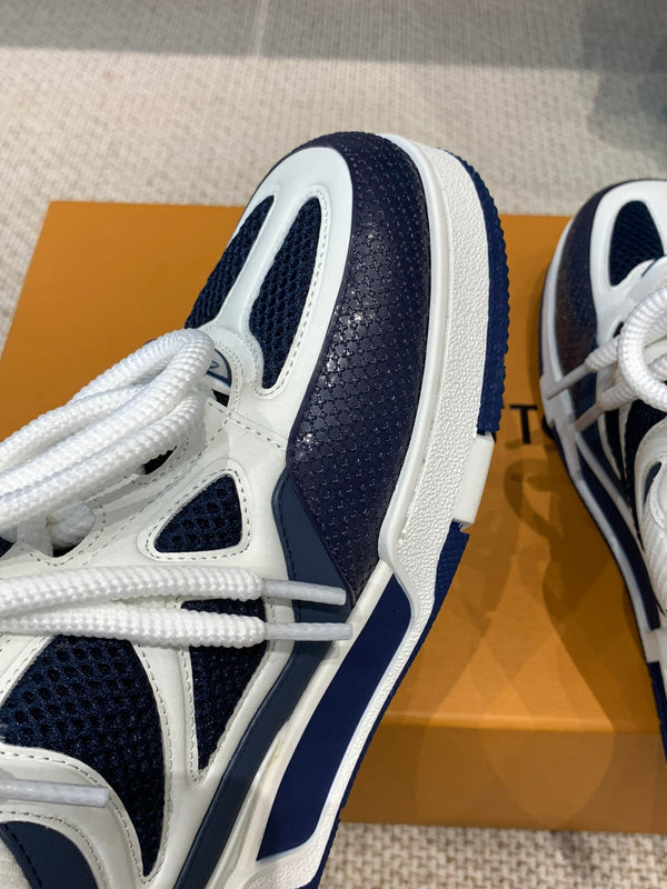 LV Skate Sneaker White Mix Blue Charcoal Cowhide