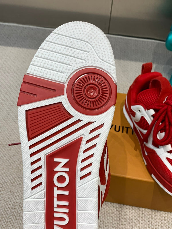 LV Skate Sneaker White Mix Red Cowhide