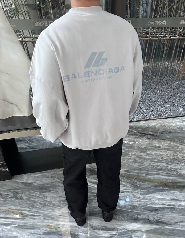 Balenciaga 25 Crew Neck Sweatshirt White Cotton 0004