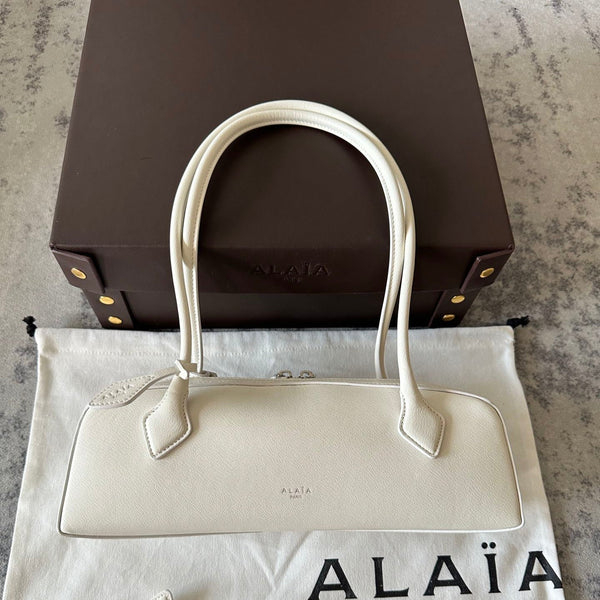 LE TECKEL MEDIUM BAG 32 IN WHITE GOATSKIN