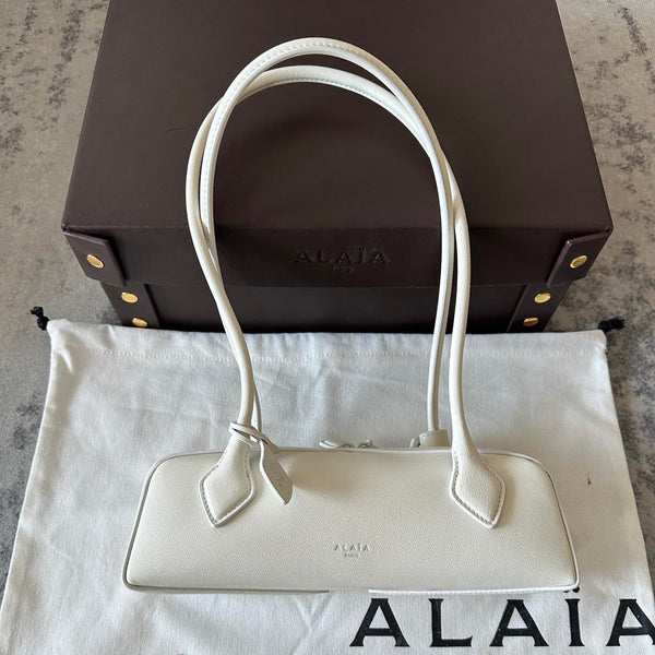 LE TECKEL SMALL BAG 27 IN WHITE GOATSKIN