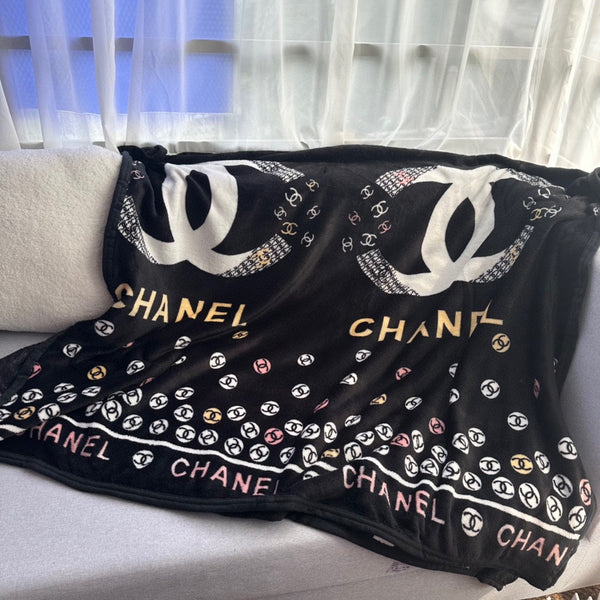 BLANKET IN BLACK MIX COLORFUL VELVET 152039