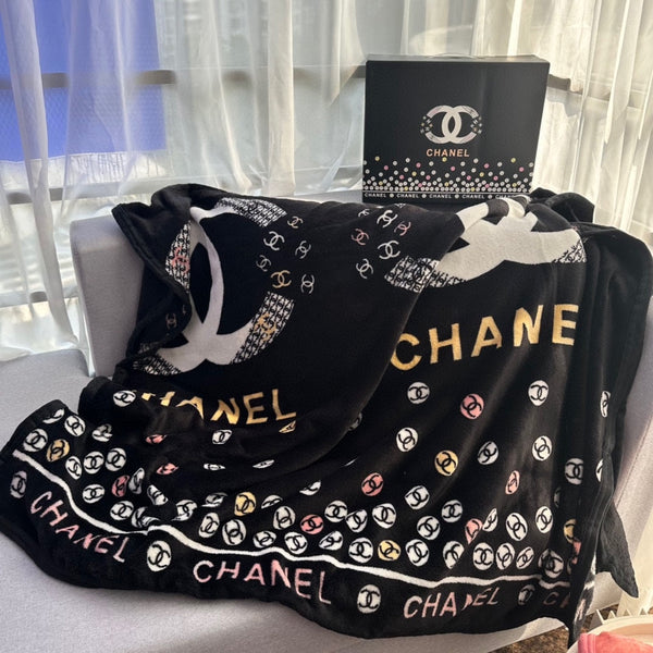 BLANKET IN BLACK MIX COLORFUL VELVET 152039