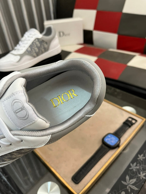 CD B27 LOW-TOP SNEAKER WHITE AND GRAY CALFSKIN