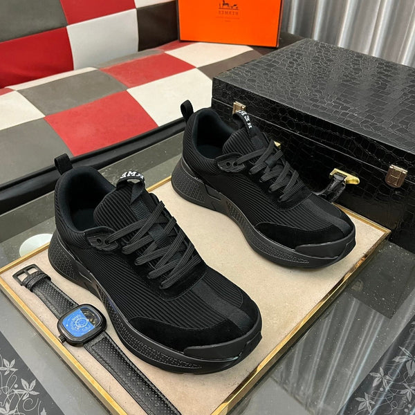 HM HUGO SNEAKER BLACK WEAVE AND SUEDE
