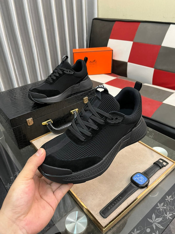 HM HUGO SNEAKER BLACK WEAVE AND SUEDE