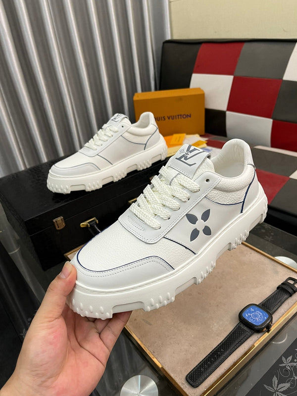 LV SNEAKER WHITE MIX GREY MONOGRAM CALFSKIN