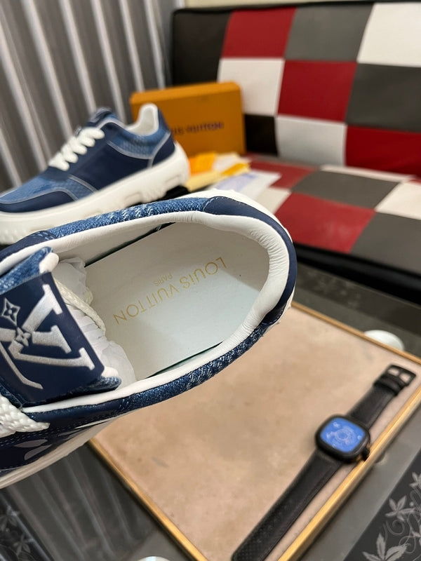 SNEAKER LV IN VITELLO MONOGRAMMA BLU NAVY E DENIM