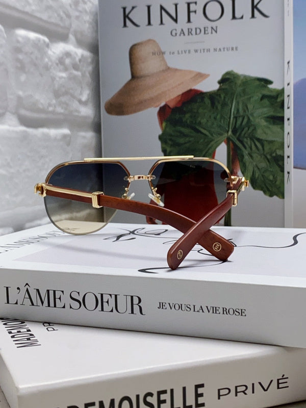 OCCHIALI DA SOLE CON MONTATURA SIGNATURE C DE AVIATOR 561995 IN METALLO