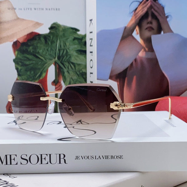 OCCHIALI DA SOLE PANTHÈRE 562061 CON MONTATURA GEOMETRICA SENZA MONTATURA IN METALLO