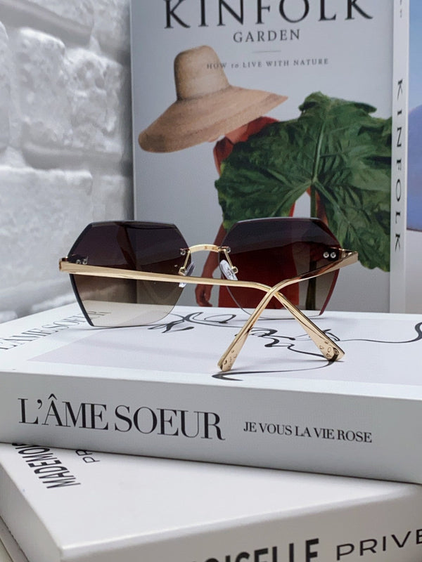 OCCHIALI DA SOLE PANTHÈRE 562061 CON MONTATURA GEOMETRICA SENZA MONTATURA IN METALLO