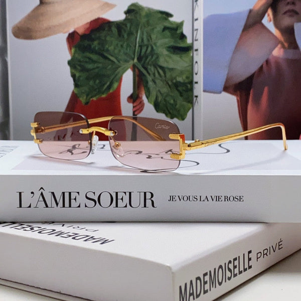 OCCHIALI DA SOLE SANTOS 562068 CON MONTATURA RETTANGOLARE SENZA MONTATURA IN METALLO