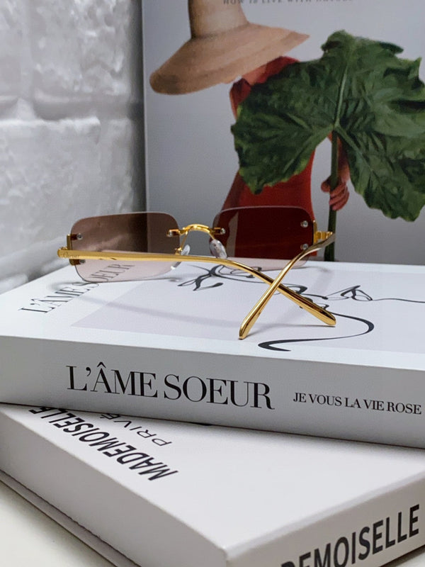 OCCHIALI DA SOLE SANTOS 562068 CON MONTATURA RETTANGOLARE SENZA MONTATURA IN METALLO