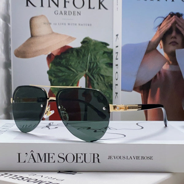 OCCHIALI DA SOLE PILOTA 582589 IN METALLO ORO LENTI VERDE SCURO