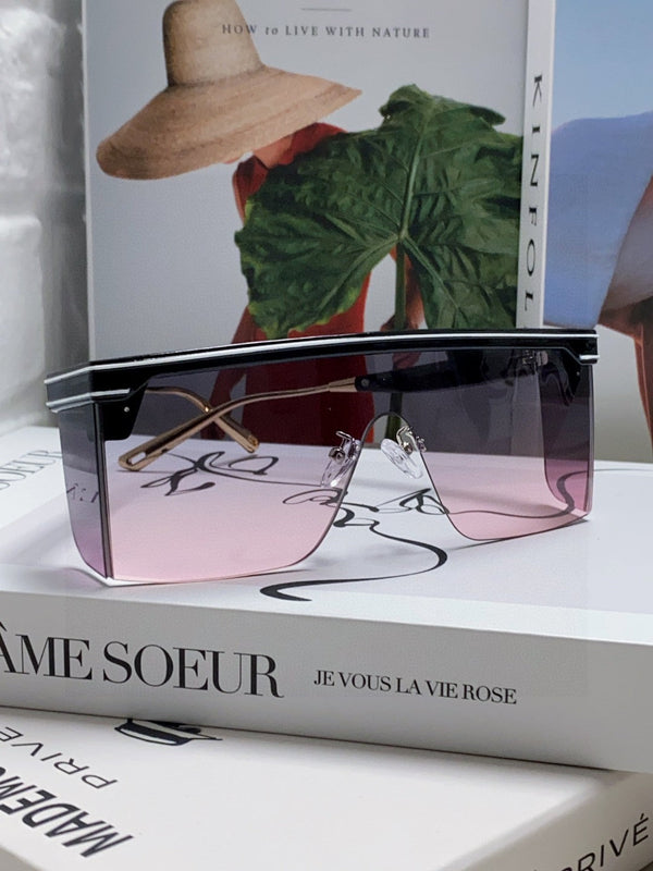 OCCHIALI DA SOLE CLUB M1U 566688 IN ACETATO NERO LENTI FUMO ROSA