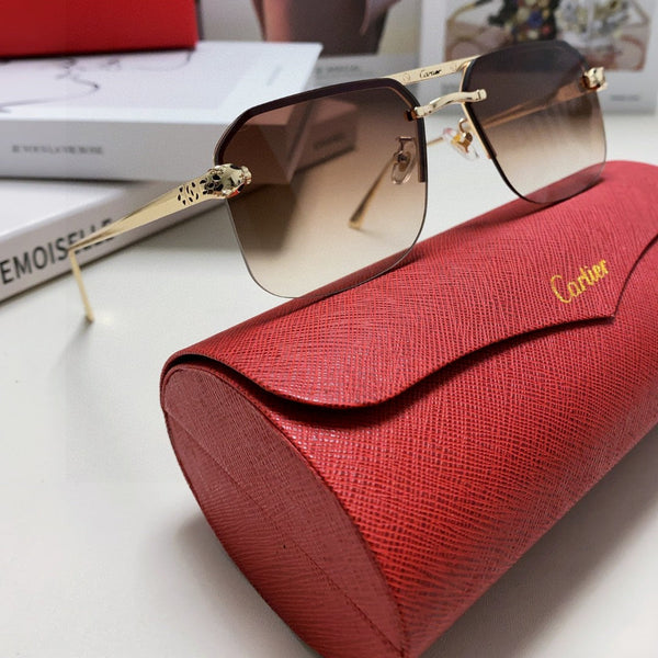 PANTHÈRE RIMLESS RECTANGULAR FRAME SUNGLASSES 543546 IN METAL